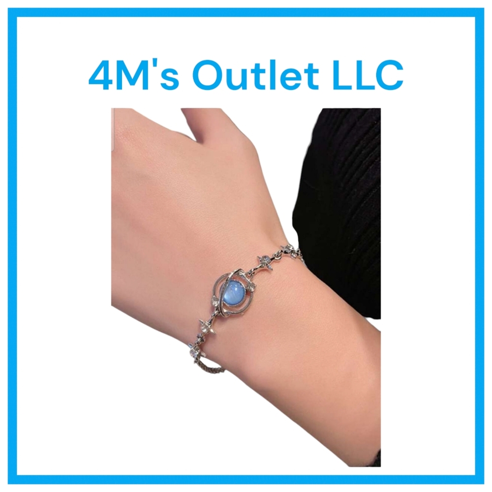 Elegant Silver and Blue Bracelet